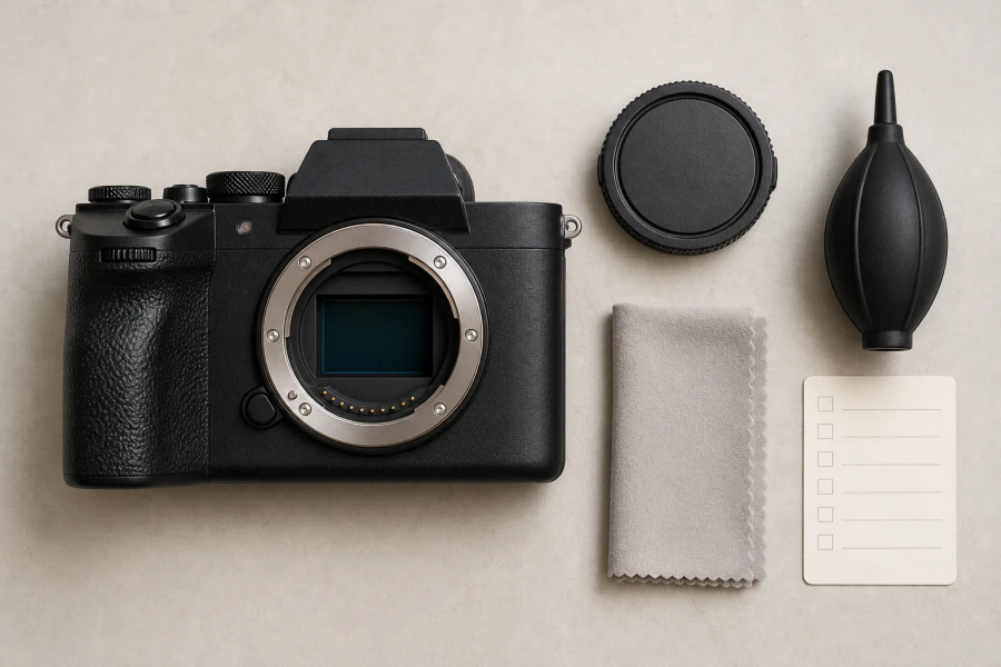 Mirrorless camera and inspection tools arranged for grading