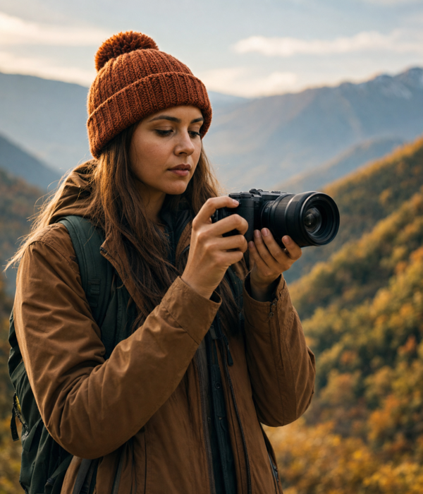 Emily, a travel creator using a mirrorless camera
