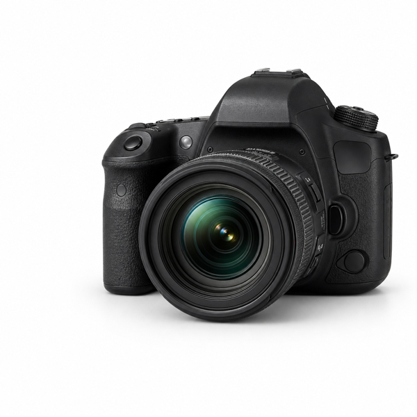 A professional DSLR camera