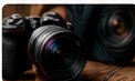 Close-up of a modern mirrorless camera