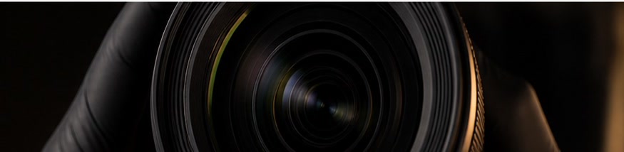 Close-up inspection of a camera lens