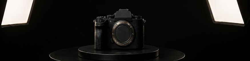 Camera photographed in a studio light setup